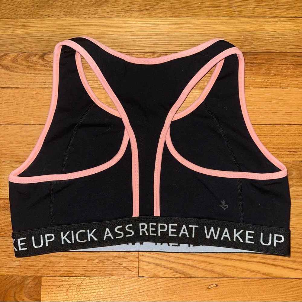 Torrid Active Black Wake Up Kiss Ass Repeat Sports Bra - Picture 3 of 3